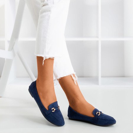 Лофети темно-сині серафінові для жінок - Взуття 1