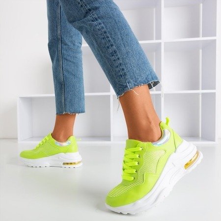 Неонові жовті спортивні кросівки з голографічними вставками з пігулок - Взуття 1