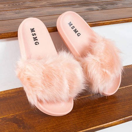 Рожеві тапочки з хутром Millie - Взуття