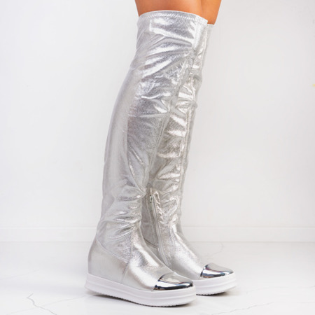 Срібні металеві чоботи на платформі «Диско» - Взуття 1