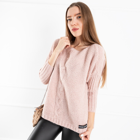 Світло-рожевий жіночий светр oversize