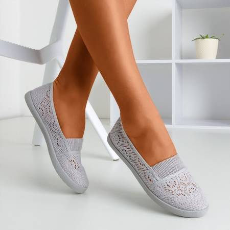 Світло-сірі балетки на шнурку Noremies - Взуття