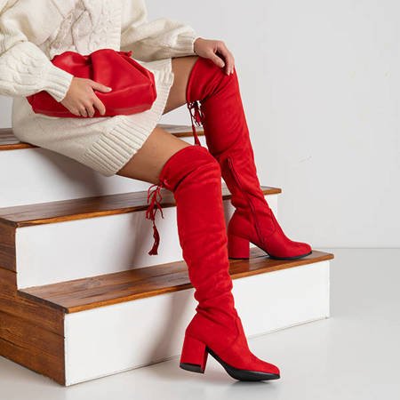 Жіночі червоні черевики за коліно Caprio  - Взуття