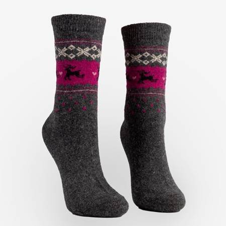 Жіночі темно-сірі шкарпетки для оленів 3 / упаковка - Шкарпетки