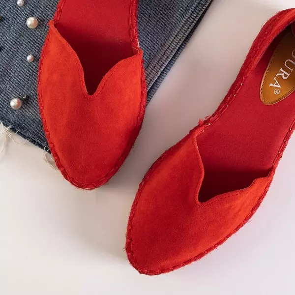 АВТОЛЕТ Червоні жіночі босоніжки еспадрільї а-ля на платформі Monata - Взуття