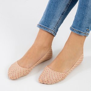 Бежеві жіночі шкарпетки в горошок - Шкарпетки