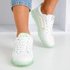 Білі жіночі кросівки із зеленою голографічною вставкою Domsca - Взуття 1