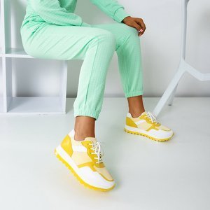Біло-жовті жіночі кросівки Mayer