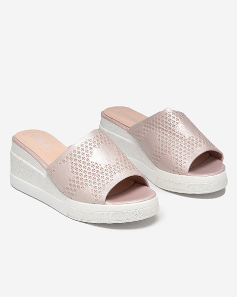 Блискучі жіночі рожеві тапочки Amuki-Shoes
