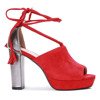 Червоні босоніжки на пості з вирізом та обв&#39;язкою Shirley - Взуття 1