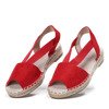 Червоні босоніжки a'la espadrilles на платформі Motilla - Взуття