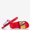 Червоні тапочки з голографічною смужкою Blide - Взуття