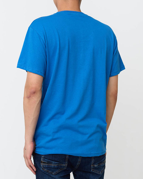 Чоловіча футболка з синім принтом - Одяг