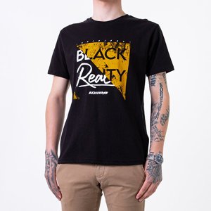 Чорна чоловіча футболка з принтом