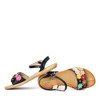 Чорні босоніжки з декоративними квітами Kathryn- Взуття 1