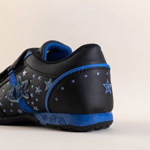 Чорні дитячі кросівки з блакитними вставками Miniel