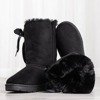 Чорні еко-замшеві снігові черевики зі стрічкою Vitalina - Взуття