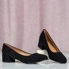 Чорні екологічні замшеві низькі підбори Linda - Взуття