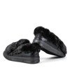 Чорні мокасини з хутром Manifik - Взуття