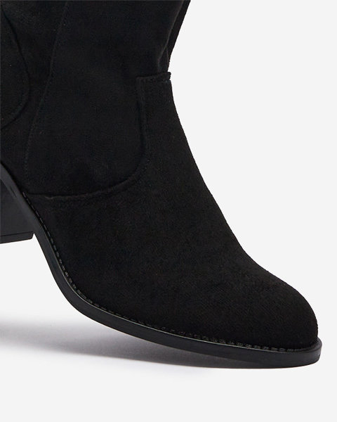 Чорні жіночі черевики з еко-замшею Celestyna - Взуття