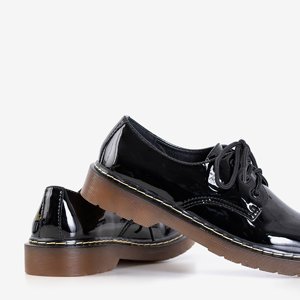 Чорні жіночі лаковані туфлі на плоскій підошві Shullie - Взуття