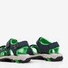 Дитячі темно-сині спортивні босоніжки із зеленими вставками Krifia - Взуття