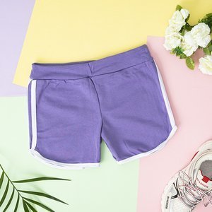 Фіолетові шорти з лампасами для дівчат