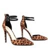 Коричневі леопардові підбори Анастасія - Взуття