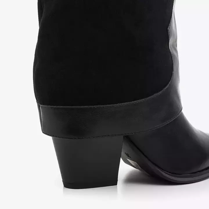 OUTLET Чорні черевики на високих підборах із закрученою верхньою частиною Zago-Взуття