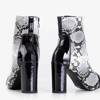 OUTLET Чорні жіночі ботильйони з тисненням на тваринах Michiko - Взуття