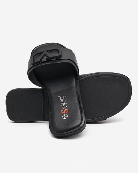 OUTLET Чорні жіночі тапочки з еко шкіри Cartec - Взуття