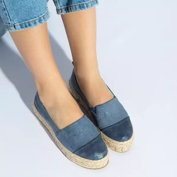 OUTLET Жіночі темно-сині еспадрільї з оздобленням Тініка - Взуття