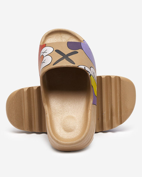 OUTLET Золото - коричневі жіночі тапочки Elmino - Взуття