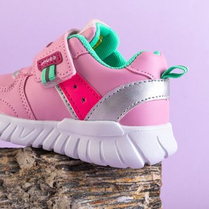 Рожеві дитячі кросівки з бірюзовими вставками Nelina