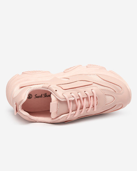 Рожеві жіночі кросівки на масивній підошві Okis