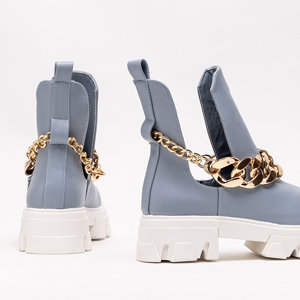 Сині жіночі черевики з ланцюжком Tenkay - Взуття