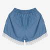 Сині жіночі короткі шорти з мереживом - Одяг 1