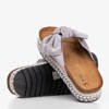 Світло-сірі жіночі тапочки з бантом Kordesa - Взуття