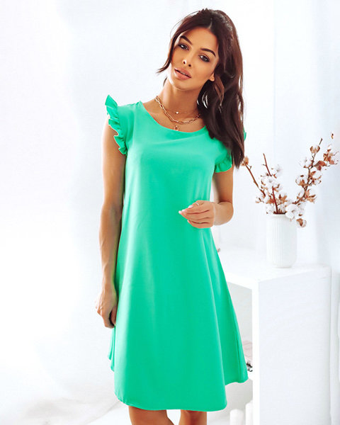 Світло-зелена жіноча сукня-трапеція