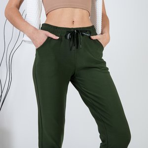Темно-зелені жіночі спортивні штани