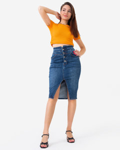 Жіноча джинсова спідниця довжиною до колін - Одяг
