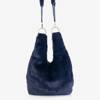 Жіноча темно-синя хутряна сумочка - Сумочки