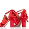 Жіночі червоні босоніжки на високій стійці з хвостиком Lanaline - Взуття