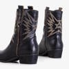 Жіночі чорні ковбойські черевики з вишивкою Etna - Взуття