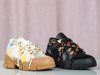 Жіночі кросівки бежевого кольору на товстій підошві з кристалами Olysseia - Взуття