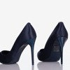 Жіночі темно-сині атласні підбори Gold Star - Взуття