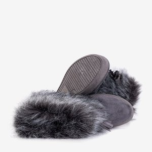 Жіночі темно-сірі зимові чоботи з хутром Astride - Взуття