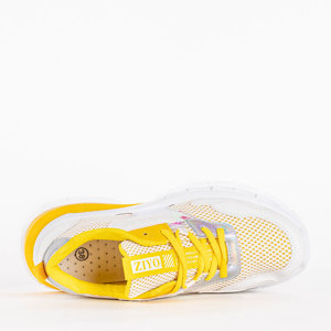 Жовті жіночі кросівки з голографічною вставкою Zisori